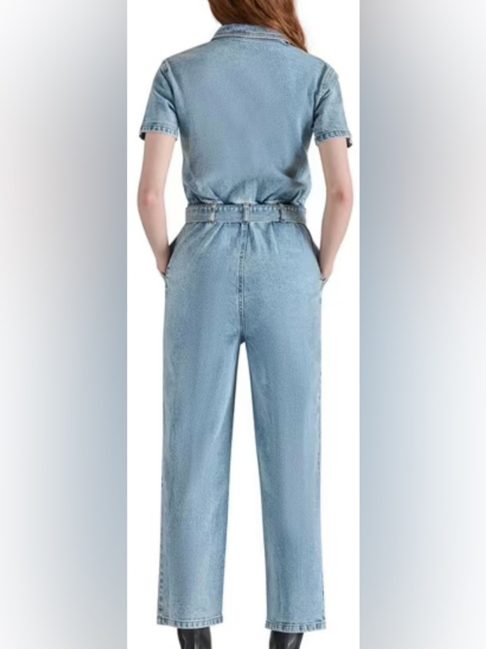 Steve Madden Denim Jumpsuit NWT XXL | Medium Wash Utility One-Piece - Picture 3 of 5